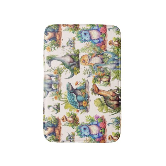 Dinosaur Illustration Badematte (Vorderseite Vertikal)