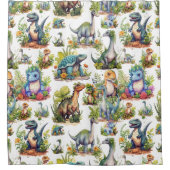 Dinosaur Illustration Duschvorhang (Vorderseite)