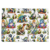 Dinosaur Illustration Große Geschenktüte (Rückseite)