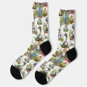 Dinosaur Illustration Socken (Linkes Detail)