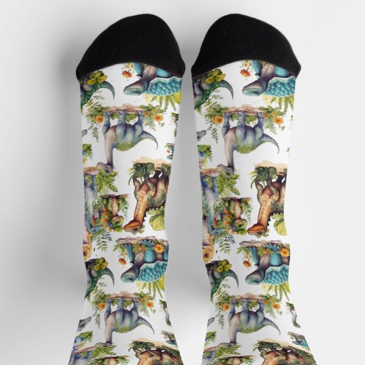 Dinosaur Illustration Socken (Oben)