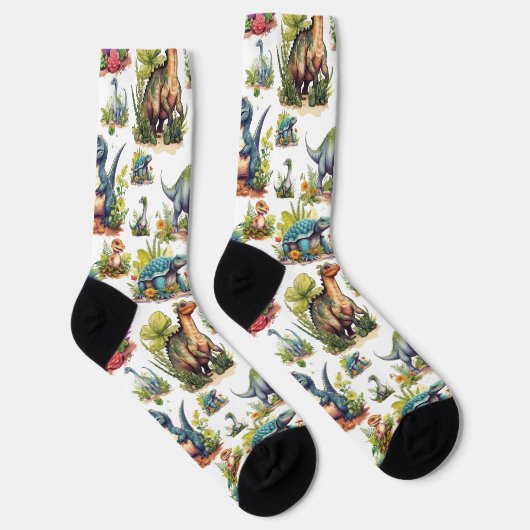 Dinosaur Illustration Socken (Rechts)