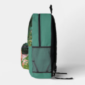 Dinosaur im Wald.  Bedruckter Rucksack (Rechts)