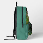 Dinosaur im Wald.  Bedruckter Rucksack (Links)