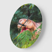 Dinosaur im Wald. Große Wanduhr (Winkel)
