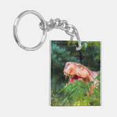 Dinosaur im Wald. Schlüsselanhänger (Vorderseite links)