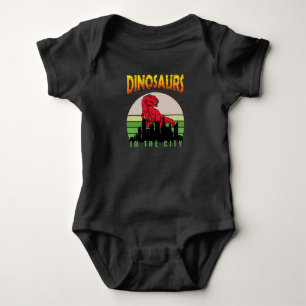 Dinosaur in der Stadt Dinosaur Design Baby Strampler