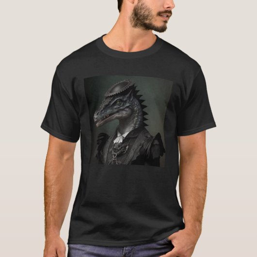 Dinosaur in Goth Style Gothic Artwork T-Shirt (Vorderseite)