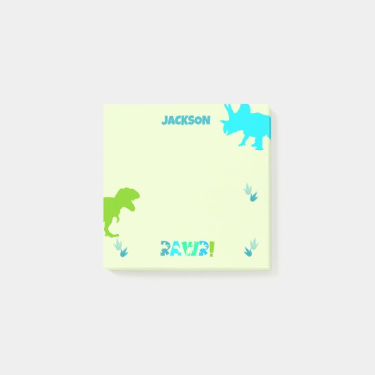 Dinosaur-Individuelle Name oder Text Post-it Klebezettel (Vorderseite)