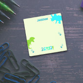 Dinosaur-Individuelle Name oder Text Post-it Klebezettel