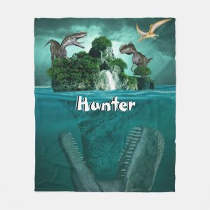 Dinosaur-Insel Personalisiert Fleecedecke