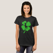 Dinosaur Irish Kleeblatt Bunny St Patrick's Day T-Shirt (Vorne ganz)