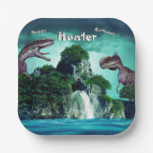 Dinosaur Island Happy Birthday Party Pappteller (Vorderseite)