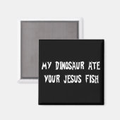 Dinosaur isst Jesus Fish Magnet (Vorderseite/Rückseite)