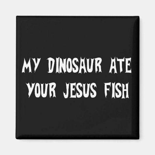 Dinosaur isst Jesus Fish Magnet (Vorne)