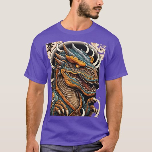 Dinosaur Japanischer Tattoo-T - Shirt (Vorderseite)