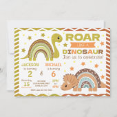 Dinosaur Joint Birthday Invitation for Siblings Einladung (Vorderseite)