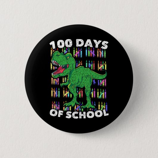 Dinosaur Jungen Mädchen Kinder Student T Rex 100 T Button (Vorderseite)