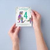 Dinosaur Jungle 4 Geburtstagsparty Einladung Flyer (Gruppe)