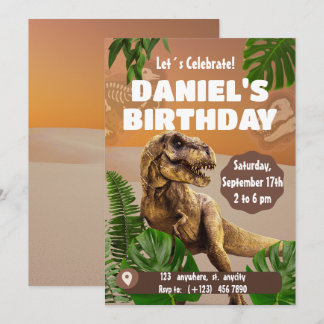 Dinosaur Jungle Kindergeburtstag Party Geschenke Einladung
