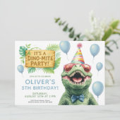 Dinosaur Jungle Party for Kids Birthday Einladung (Stehend Vorderseite)