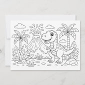 Dinosaur Jungle Party for Kids Birthday Einladung (Rückseite)