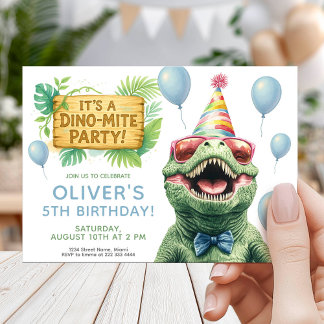 Dinosaur Jungle Party for Kids Birthday Einladung