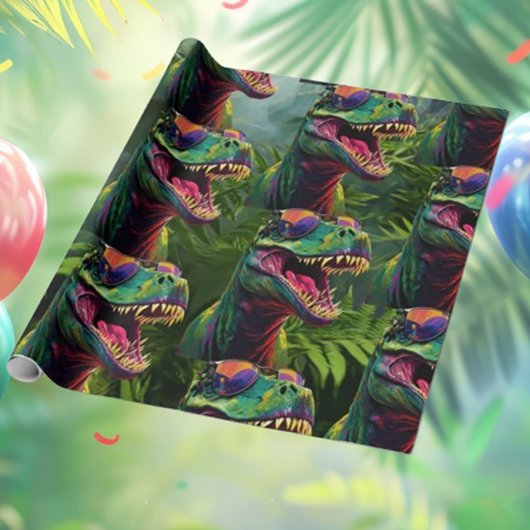Dinosaur Jungle T Rex Jurassic Cool Geschenkpapier