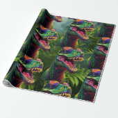 Dinosaur Jungle T Rex Jurassic Cool Geschenkpapier (Ungerollt)