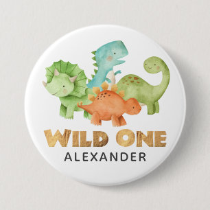 Dinosaur Jurassic 1. Geburtstag Thema Button