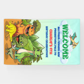 Dinosaur Jurassic Prähistorischer Niedlicher Carto Banner (Horizontal)