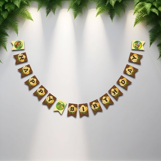 Dinosaur Jurassic Prähistorischer Spaß Cartoon Geb Wimpelkette