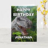 Dinosaur Jurassic T Rex Card Karte (Gelbe Blume)