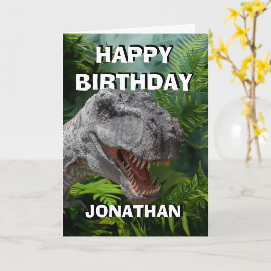 Dinosaur Jurassic T Rex Card Karte (Gelbe Blume)