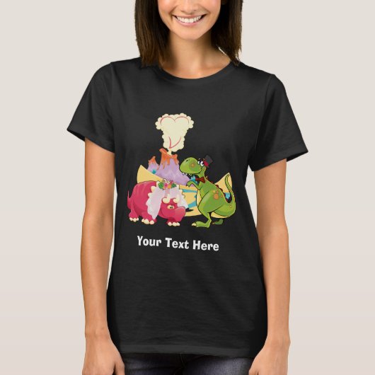 Dinosaur Just Married T-Shirt (Vorderseite)