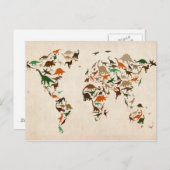 Dinosaur-Karte der Weltkarte Postkarte (Vorne/Hinten)