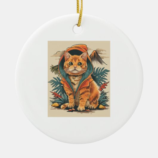 Dinosaur-Katzen-Entdecker Keramik Ornament (Vorne)