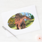 Dinosaur Kentrosaurus Ovaler Aufkleber (Umschlag)