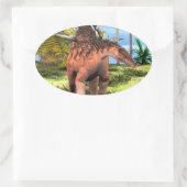 Dinosaur Kentrosaurus Ovaler Aufkleber (Tasche)