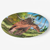 Dinosaur Kentrosaurus Pappteller (Schrägansicht)