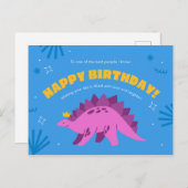 Dinosaur Kiddie Birthday Postkarte (Vorne/Hinten)