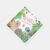 Dinosaur Kids 4. Geburtstag Serviette (Ecke)