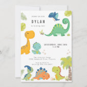 Dinosaur Kids Birthday Party Invitation Einladung (Vorderseite)