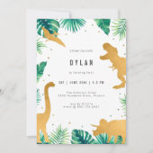 Dinosaur Kids Birthday Party Invitation Einladung (Vorderseite)