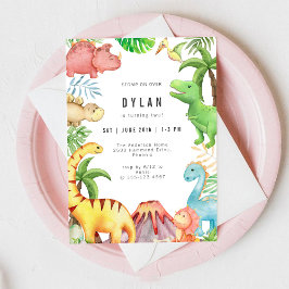 Dinosaur Kids Birthday Party Invitation Einladung
