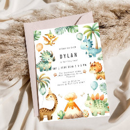 Dinosaur Kids Birthday Party Invitation Einladung