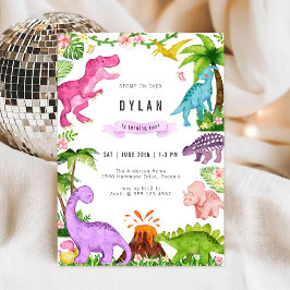 Dinosaur Kids Birthday Party Invitation Einladung