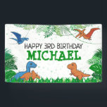 Dinosaur Kids Dino Jurassic Trex Boy Birthday Banner<br><div class="desc">Dieses Dinosaurier-Design ist großartig für den Geburtstagsjungen in deinem Leben. Geben Sie ihnen einen Dino-Milben-Tag mit diesem Dino-Thema Design mit einem Trex,  Triceratops,  Brontosaurus,  und Raptor.</div>