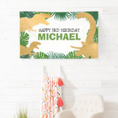 Dinosaur Kids Dino Jurassic Trex Boy Birthday Banner (Insitu)