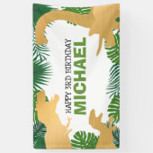Dinosaur Kids Dino Jurassic Trex Boy Birthday Banner (Vertikal)